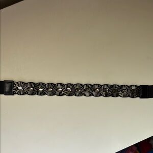 Elegant Black and Silver embellished Belt